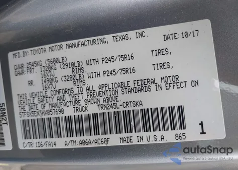 2017 Toyota Tacoma Sr из США, поврежденный, VIN 5TFSX5EN3HX057690